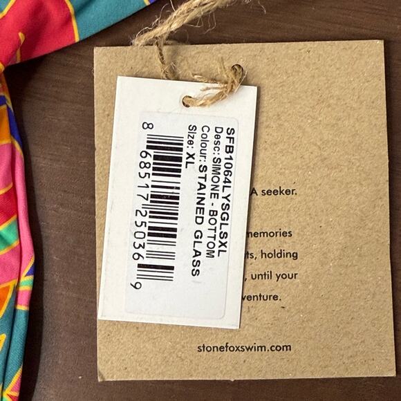 Stone Fox Swim Simone‎ Bikini Bottom in Stained Glass Print XL NWT - Picture 10 of 10